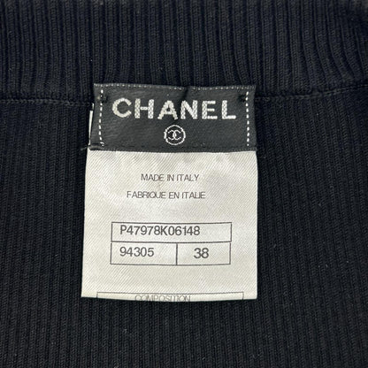 CHANEL シャネル P47978 ブラック ココマーク ノースリーブリブニット トップス