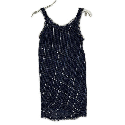 CHANEL シャネル P56045 ネイビーチェック ツイード キャミワンピ ワンピース