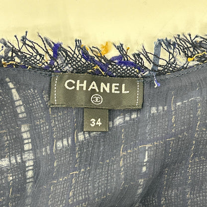 CHANEL シャネル P56045 ネイビーチェック ツイード キャミワンピ ワンピース