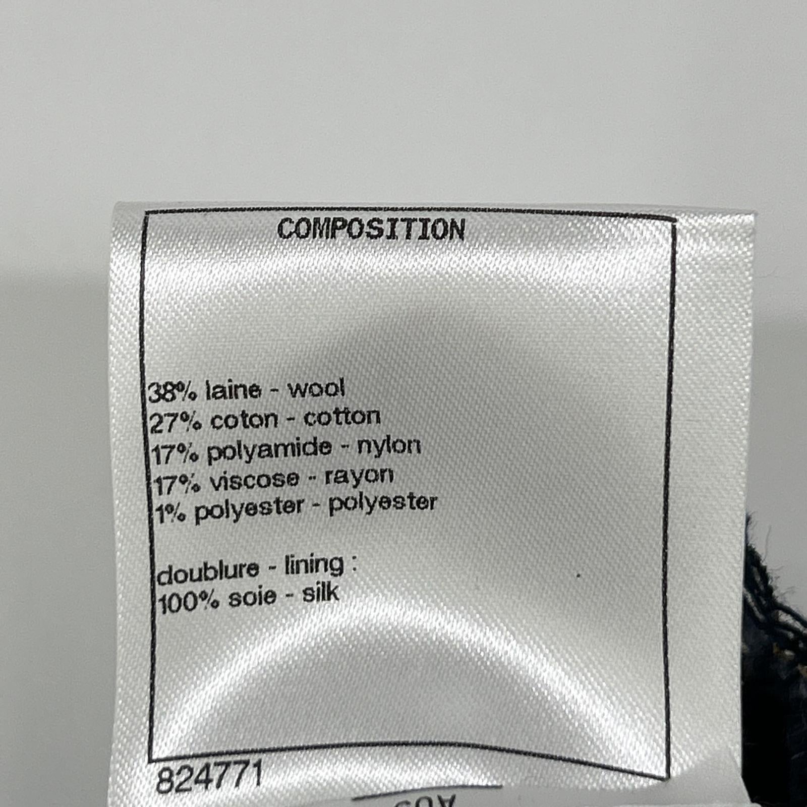 CHANEL シャネル P56045 ネイビーチェック ツイード キャミワンピ ワンピース