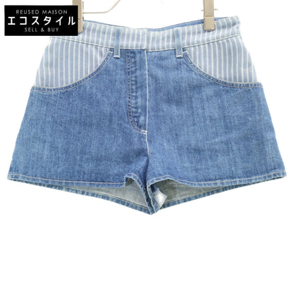 CHANEL シャネル 【美品/国内正規】P47802W05474 ココマークリベット シアーストライプ デニム ショートパンツ ボトムス