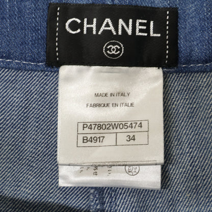 CHANEL シャネル 【美品/国内正規】P47802W05474 ココマークリベット シアーストライプ デニム ショートパンツ ボトムス