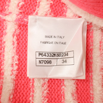 CHANEL シャネル 【美品】P64332K60234 ボーダー ココマークボタン カシミヤ/リネン混 ニット キャミ ワンピース
