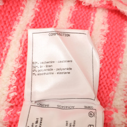 CHANEL シャネル 【美品】P64332K60234 ボーダー ココマークボタン カシミヤ/リネン混 ニット キャミ ワンピース
