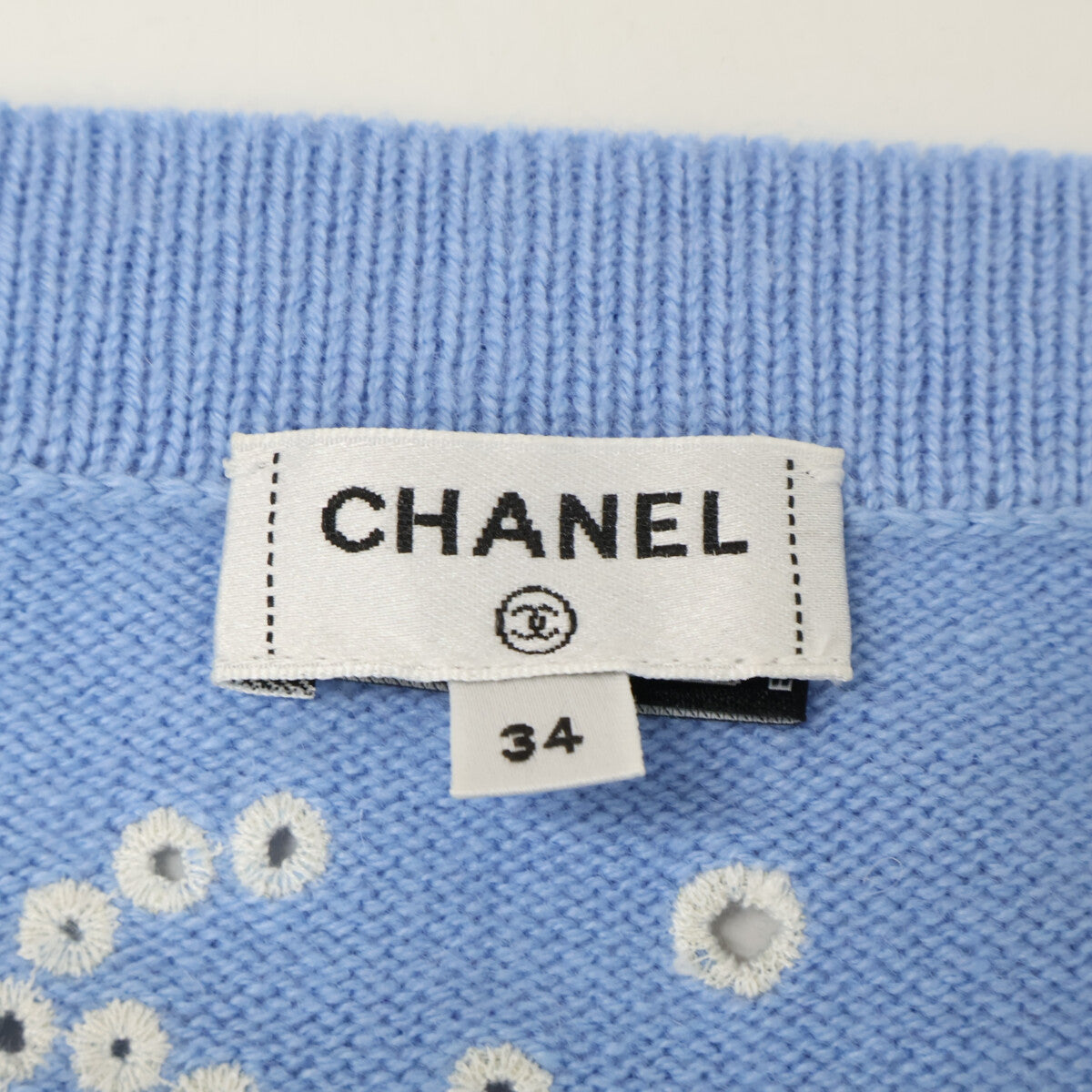 CHANEL シャネル 【美品】23ss　P74642K10710 ココマークｘNo.5 刺繍 カシミヤ ニット キャミ ワンピース