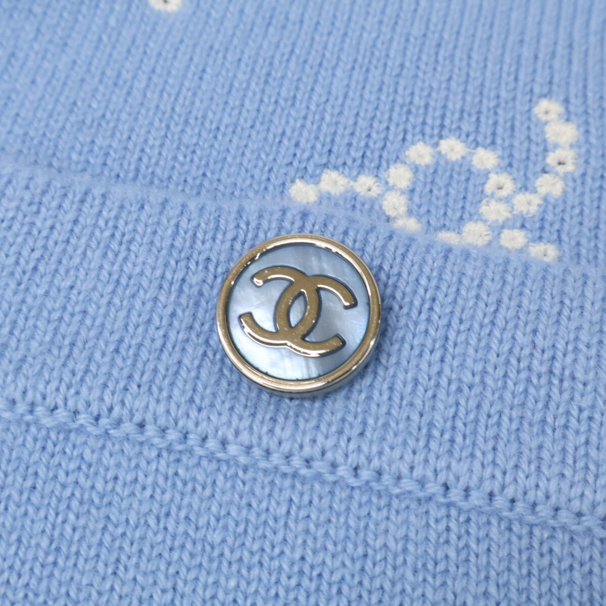 CHANEL シャネル 【美品】23ss　P74642K10710 ココマークｘNo.5 刺繍 カシミヤ ニット キャミ ワンピース