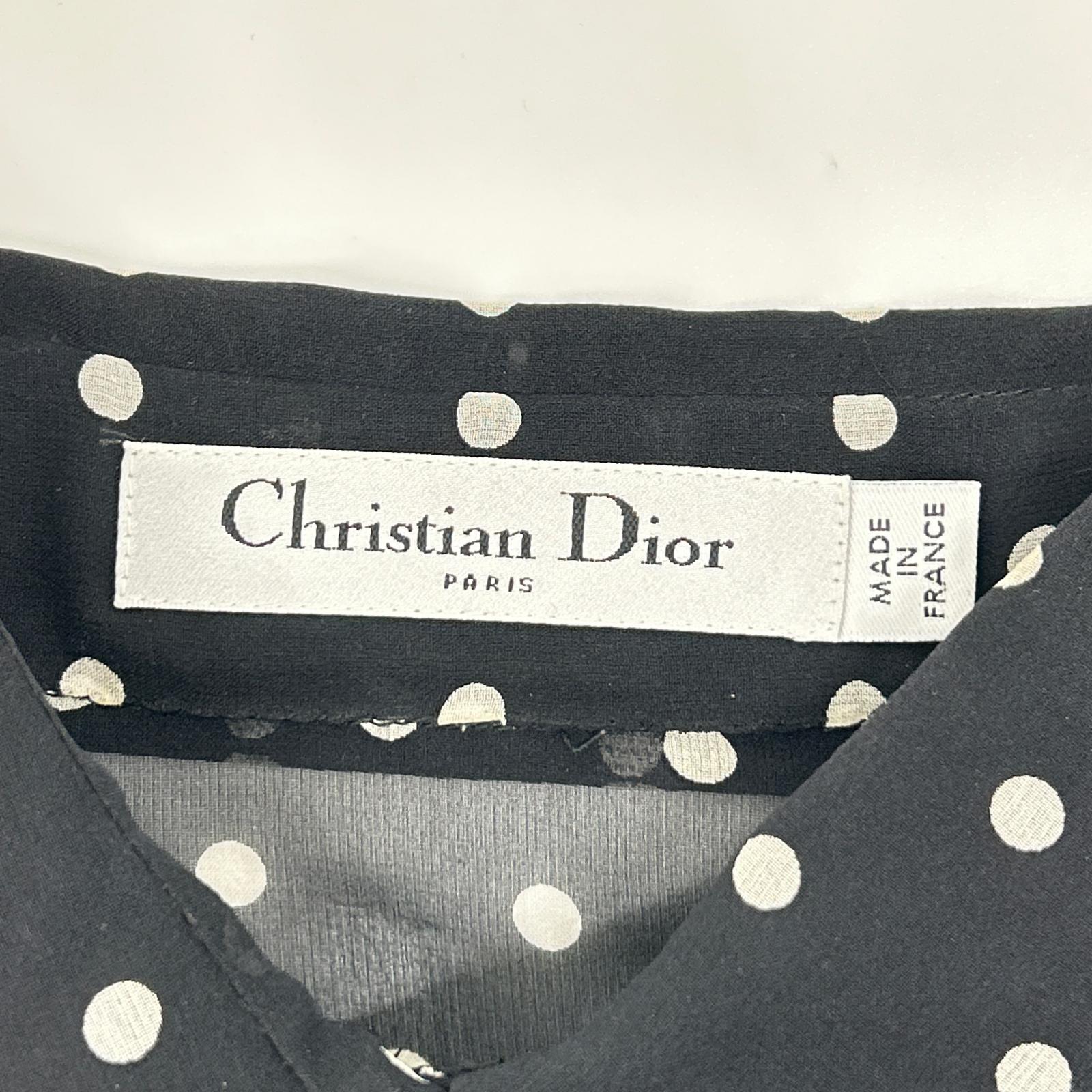 Christian Dior クリスチャンディオール 8E21020A1680 Bee刺繍 シルク ドット オールインワン オーバーオール オールインワン