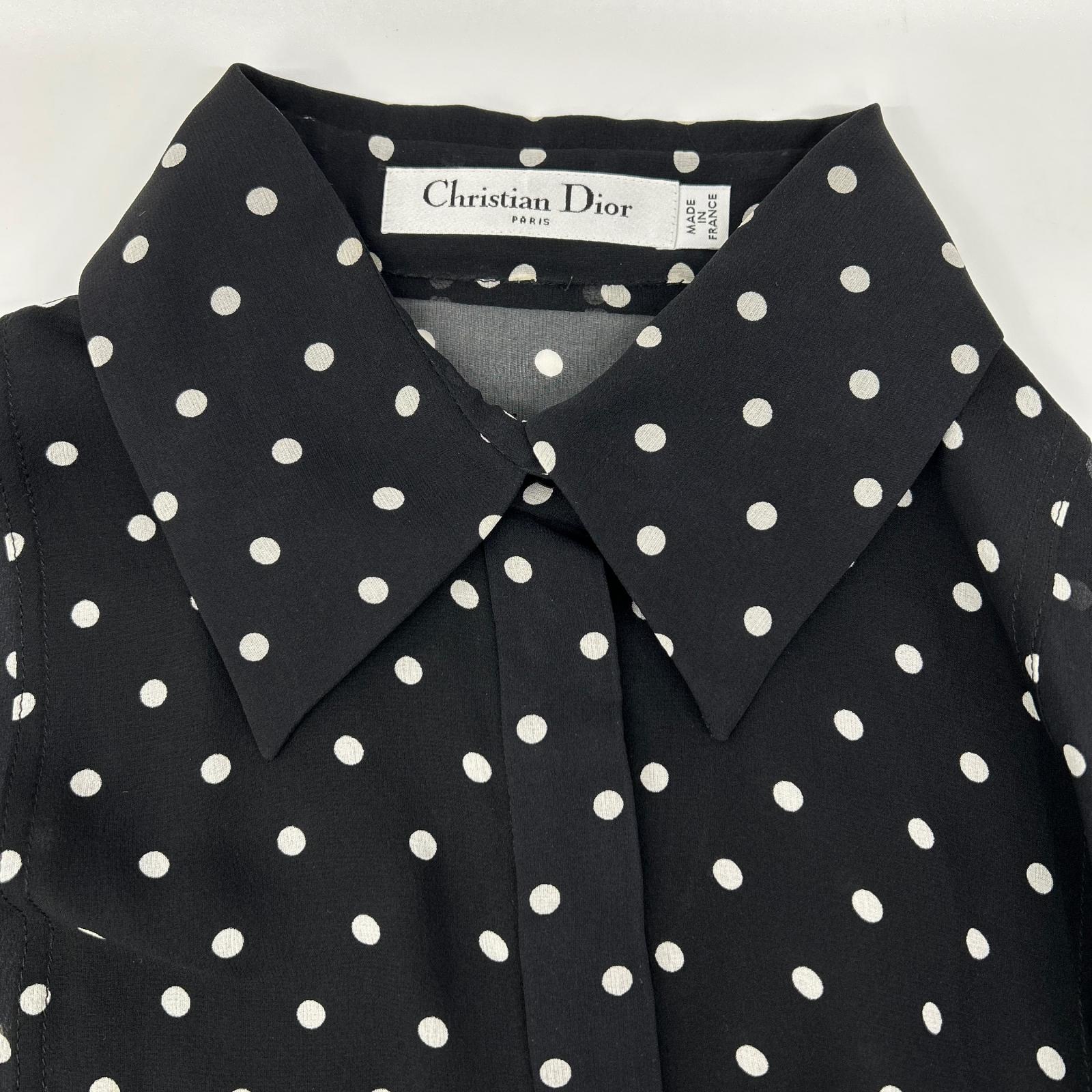 Christian Dior クリスチャンディオール 8E21020A1680 Bee刺繍 シルク ドット オールインワン オーバーオール オールインワン