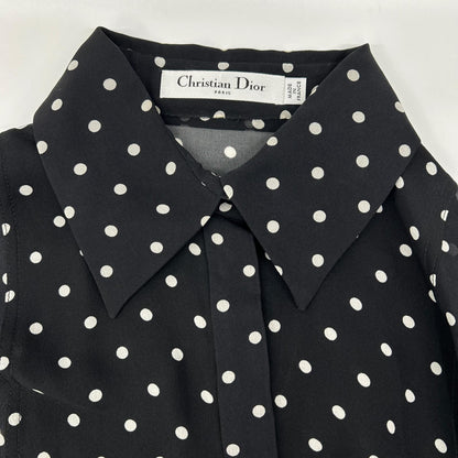 Christian Dior クリスチャンディオール 8E21020A1680 Bee刺繍 シルク ドット オールインワン オーバーオール オールインワン