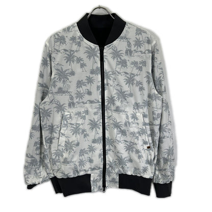 Travis Mathew 7AJ061 Black×Palm Tree Reversible Bomber Jacket Jacket