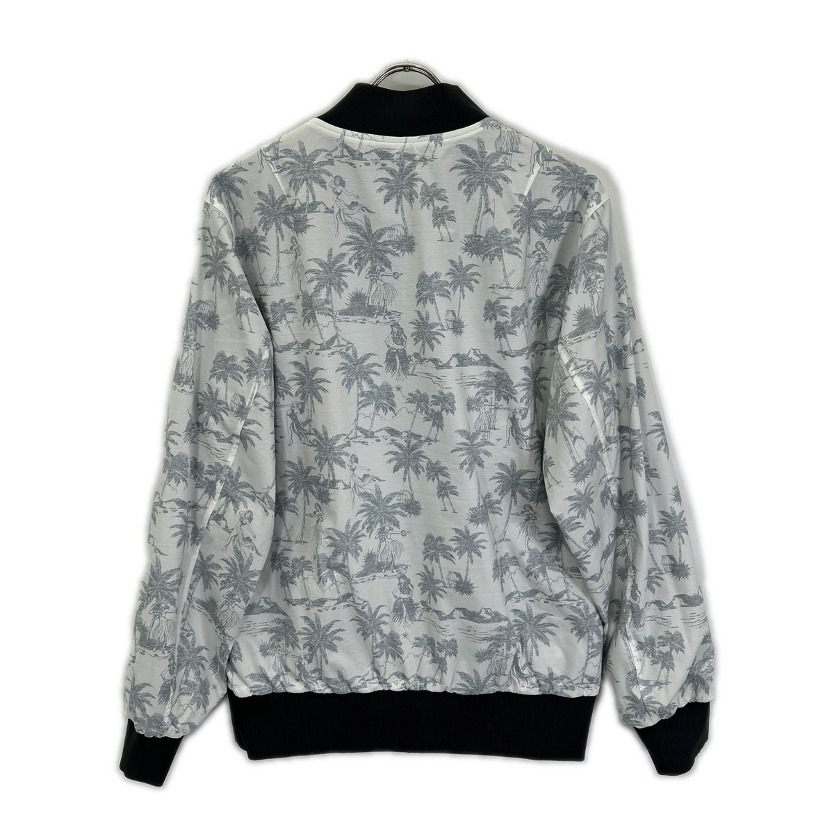 Travis Mathew 7AJ061 Black×Palm Tree Reversible Bomber Jacket Jacket