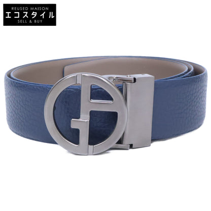 GIORGIOARMANI ジョルジオアルマーニ 【美品】ロゴバックル レザー ベルト
