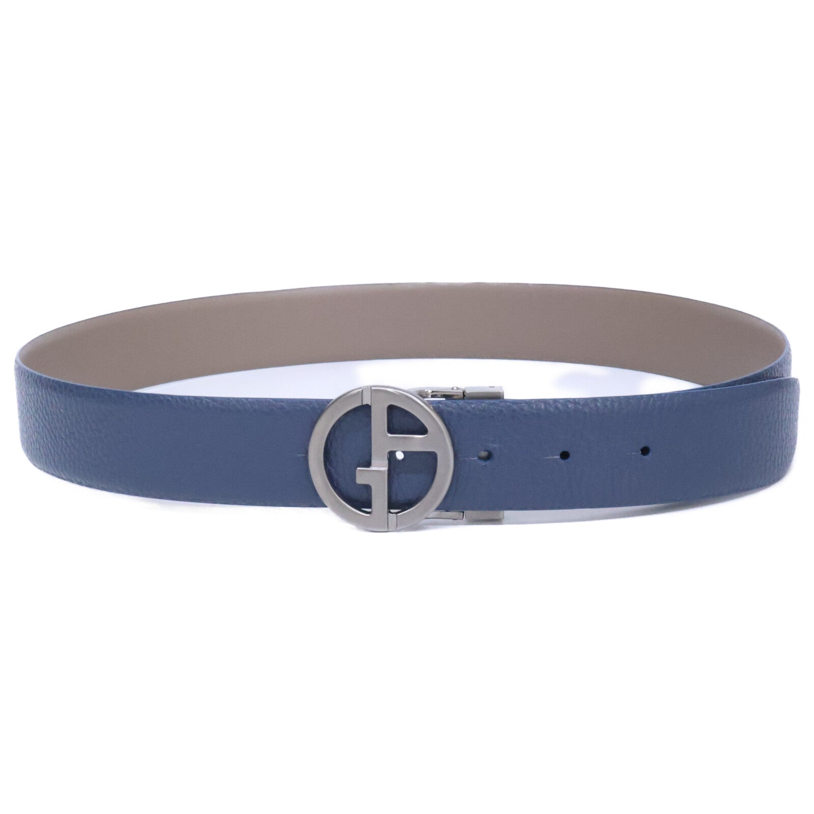 GIORGIOARMANI ジョルジオアルマーニ 【美品】ロゴバックル レザー ベルト