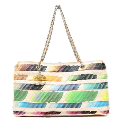 CHANEL シャネル 19番 ペイントシリーズ コロラマ マルチカラー キャンバスチェーン ミニトートバッグ ショルダーバッグ