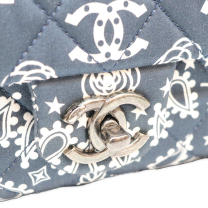 CHANEL シャネル 19番 A92459 Dネイビー コットン パリダラス スター Sフラップ マトラッセ チェーンショルダーバッグ ショルダーバッグ