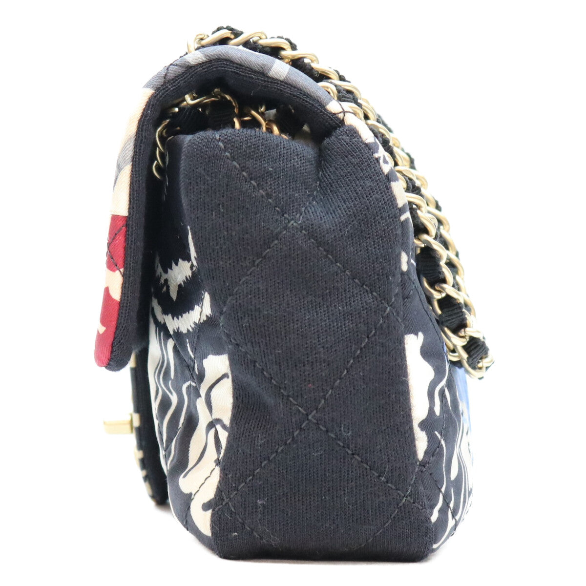 CHANEL シャネル 19番 マルチカラー パッチワーク コットン ミニマトラッセ20 ショルダーバッグ ショルダーバッグ