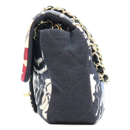 CHANEL シャネル 19番 マルチカラー パッチワーク コットン ミニマトラッセ20 ショルダーバッグ ショルダーバッグ