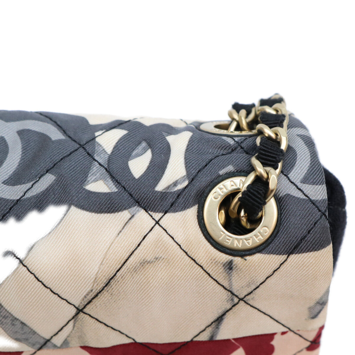 CHANEL シャネル 19番 マルチカラー パッチワーク コットン ミニマトラッセ20 ショルダーバッグ ショルダーバッグ