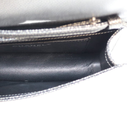 CHANEL シャネル 17番 A67690 メタリックグレー キャビア SV金具 インターレース チェーン ショルダーバッグ ショルダーバッグ