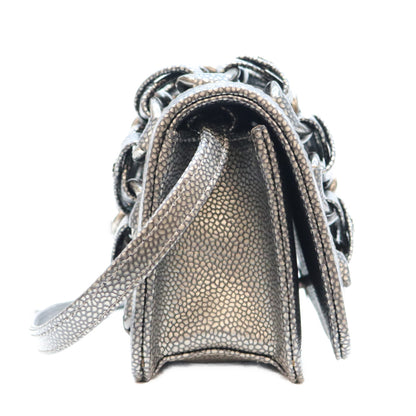 CHANEL シャネル 17番 A67690 メタリックグレー キャビア SV金具 インターレース チェーン ショルダーバッグ ショルダーバッグ