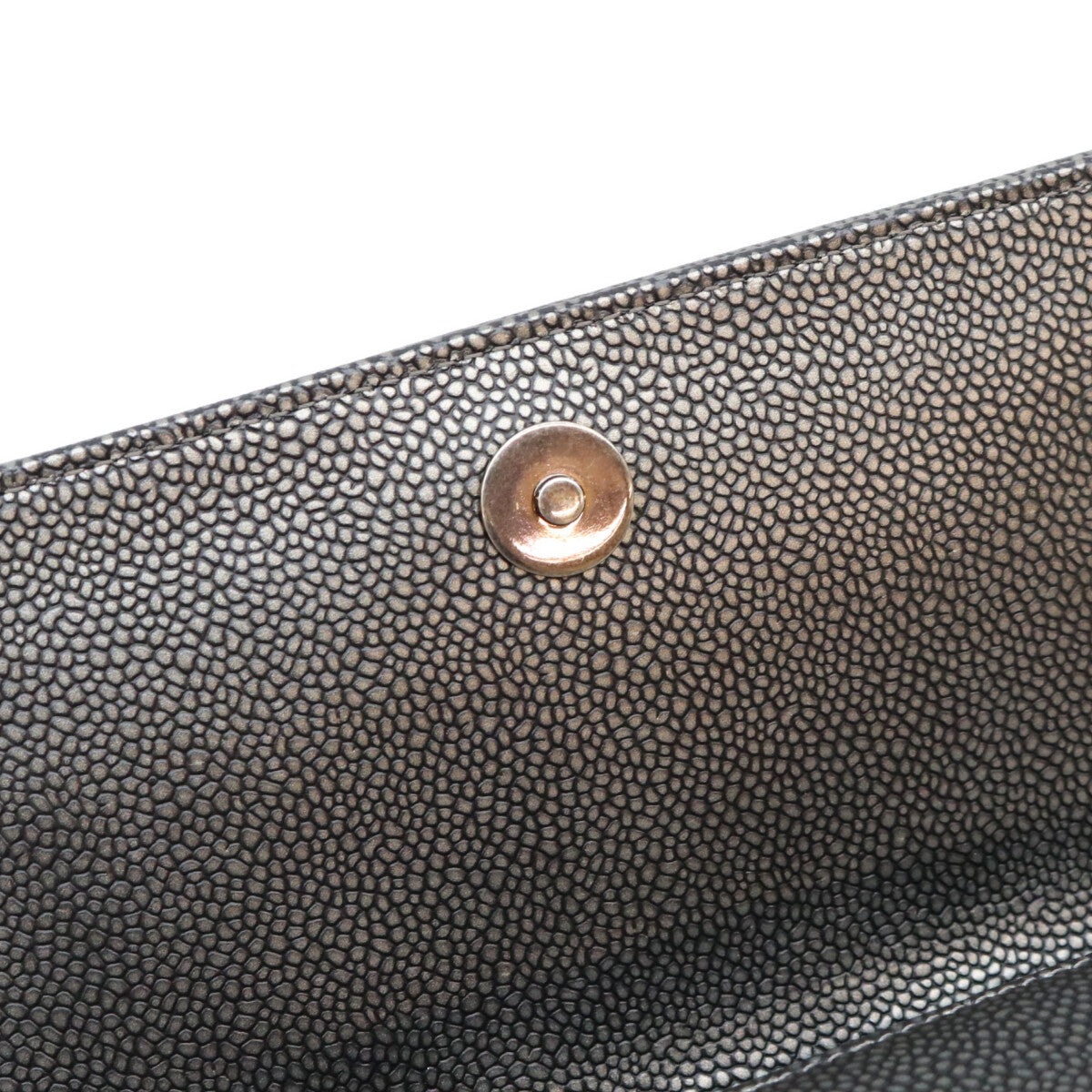 CHANEL シャネル 17番 A67690 メタリックグレー キャビア SV金具 インターレース チェーン ショルダーバッグ ショルダーバッグ