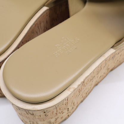 HERMES エルメス 【美品】232150Z エズ スエード コルクウェッジソール サンダル シューズ