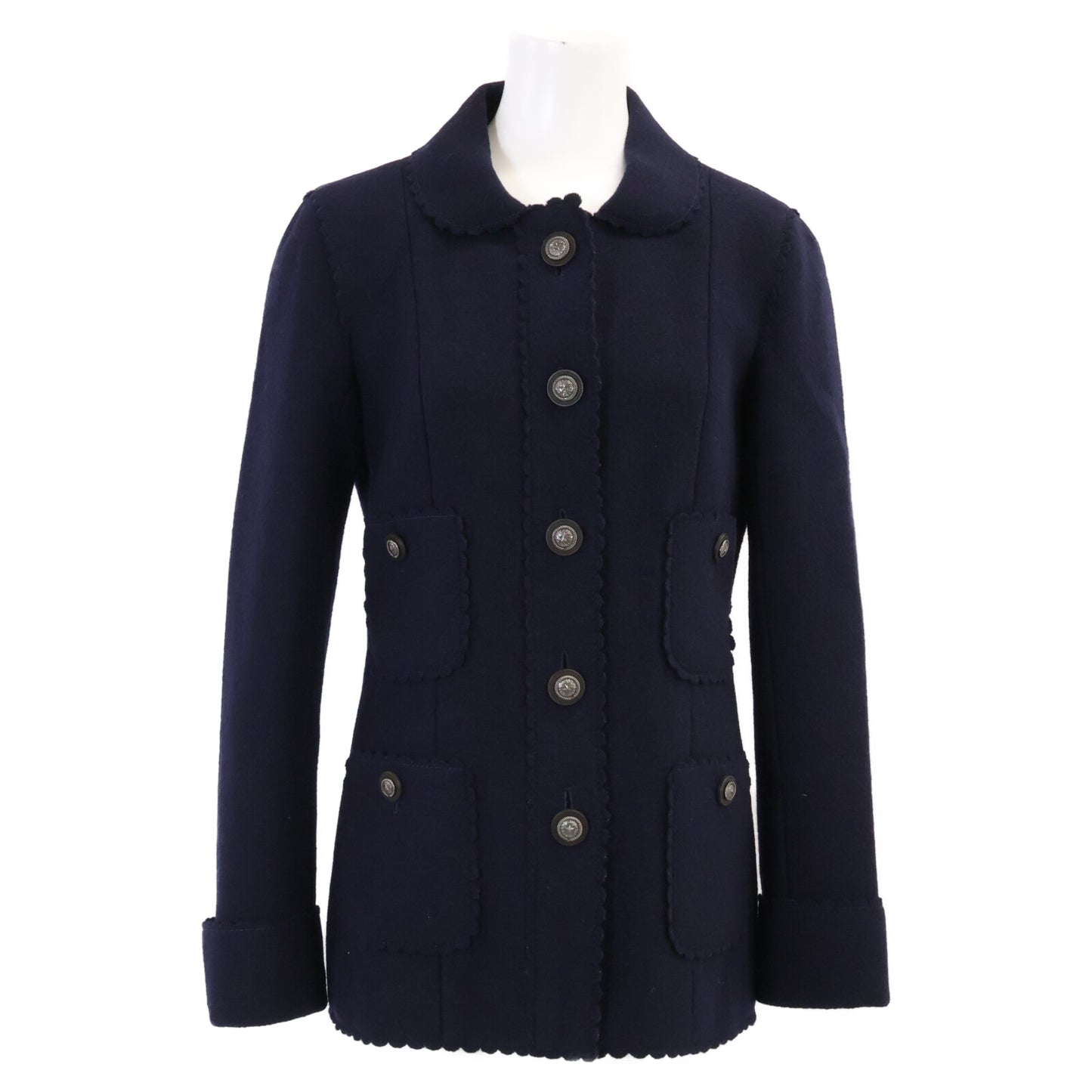 CHANEL シャネル 【美品/国内正規】P49405V32805 スターボタン ツイード ロングジャケット ジャケット
