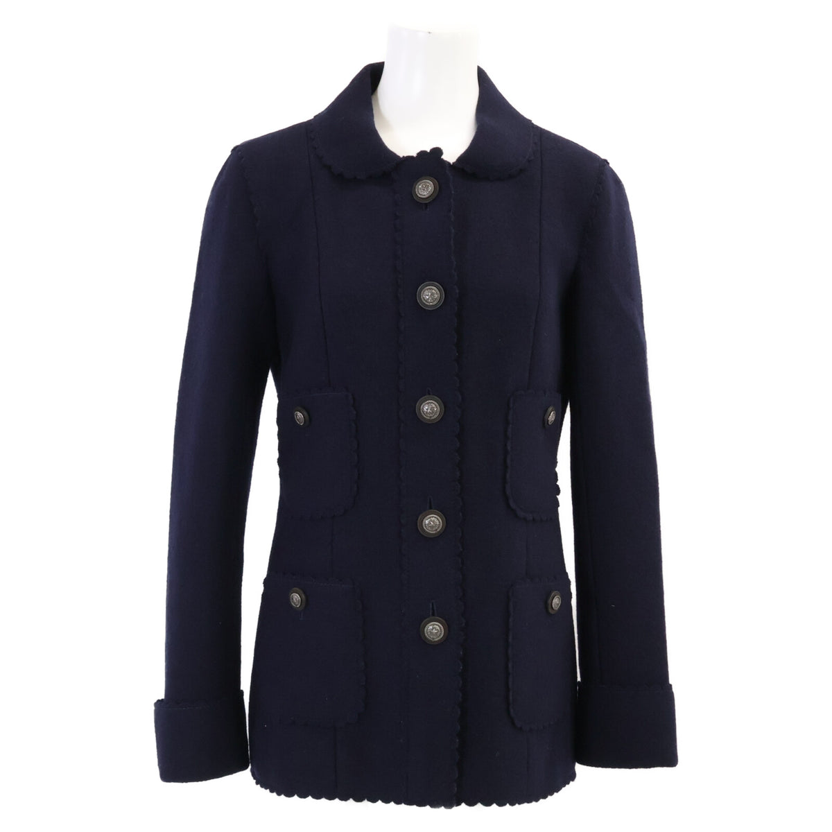 CHANEL シャネル 【美品/国内正規】P49405V32805 スターボタン ツイード ロングジャケット ジャケット