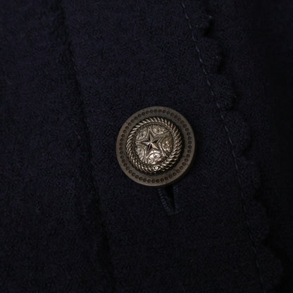 CHANEL シャネル 【美品/国内正規】P49405V32805 スターボタン ツイード ロングジャケット ジャケット