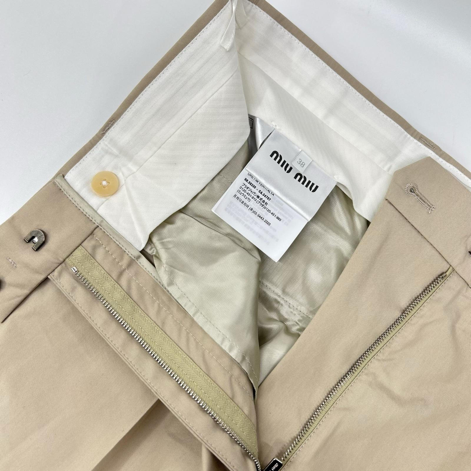 MIUMIU ミュウミュウ 25年製 MP1895 Sand Panama Pant ボトムス