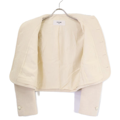CELINE セリーヌ 【美品/国内正規】2V87V280Z トリオンフボタン カシミヤ混 ツイードジャケット ジャケット