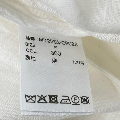 MYLAN マイラン MY25SS-OP026 白 リネン Vネック ジャンプスーツ オーバーオール オールインワン