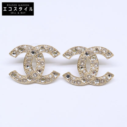CHANEL シャネル 【美品】B25P ラインストーン ココマーク ピアス
