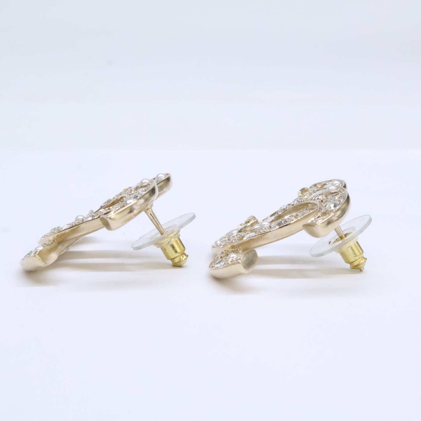 CHANEL シャネル 【美品】B25P ラインストーン ココマーク ピアス