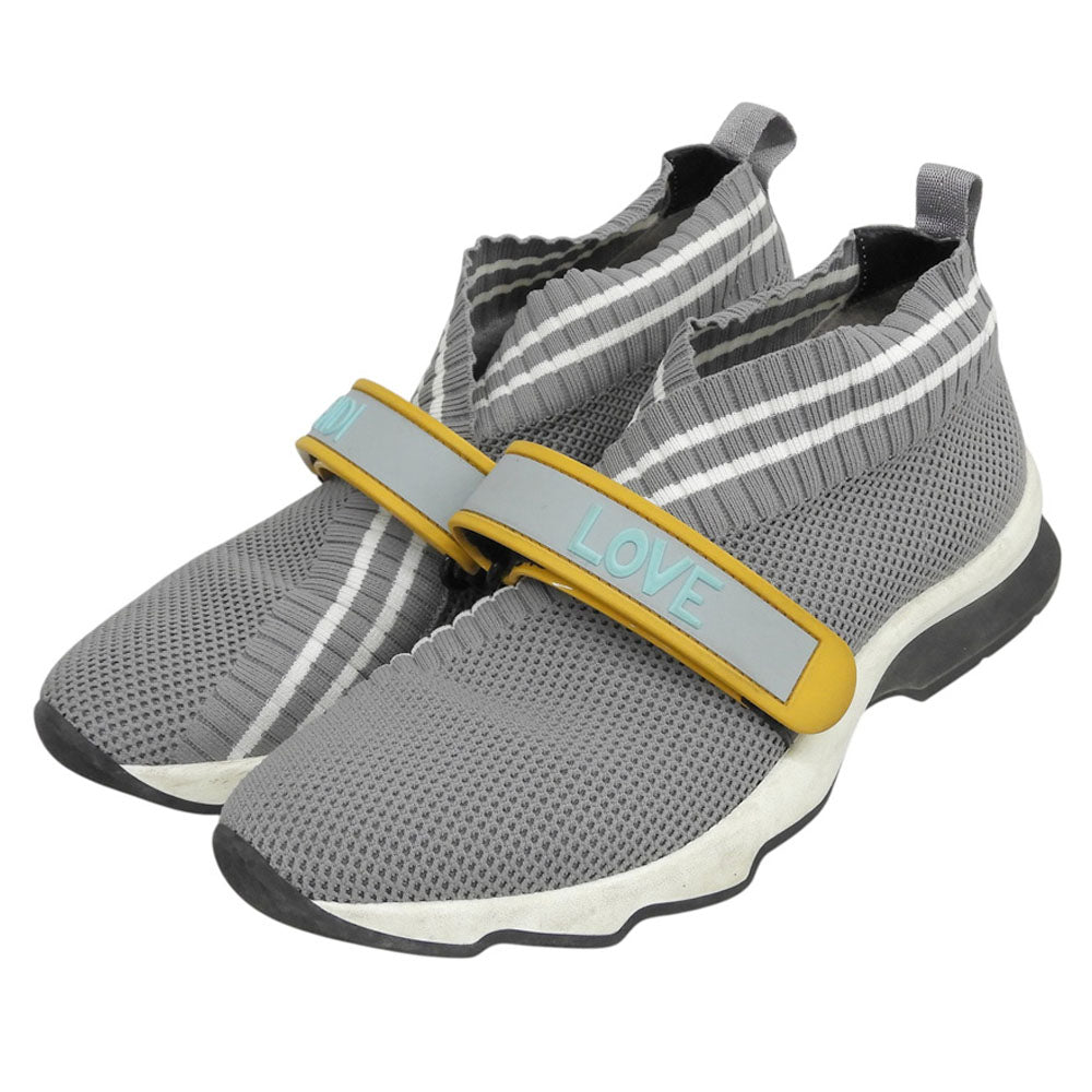 FENDI フェンディ ベルクロ ソックス スニーカー シューズ レディース グレー 37 シューズ