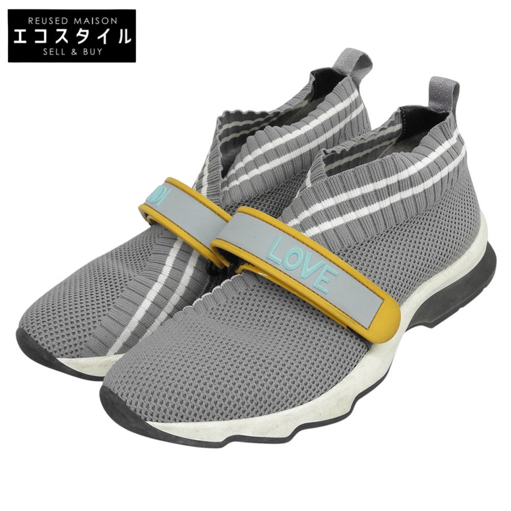 FENDI フェンディ ベルクロ ソックス スニーカー シューズ レディース グレー 37 シューズ