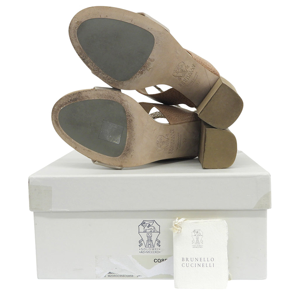 BRUNELLO CUCINELLI ブルネロクチネリ ベルトストラップ サンダル シューズ レディース ベージュ系 37 シューズ