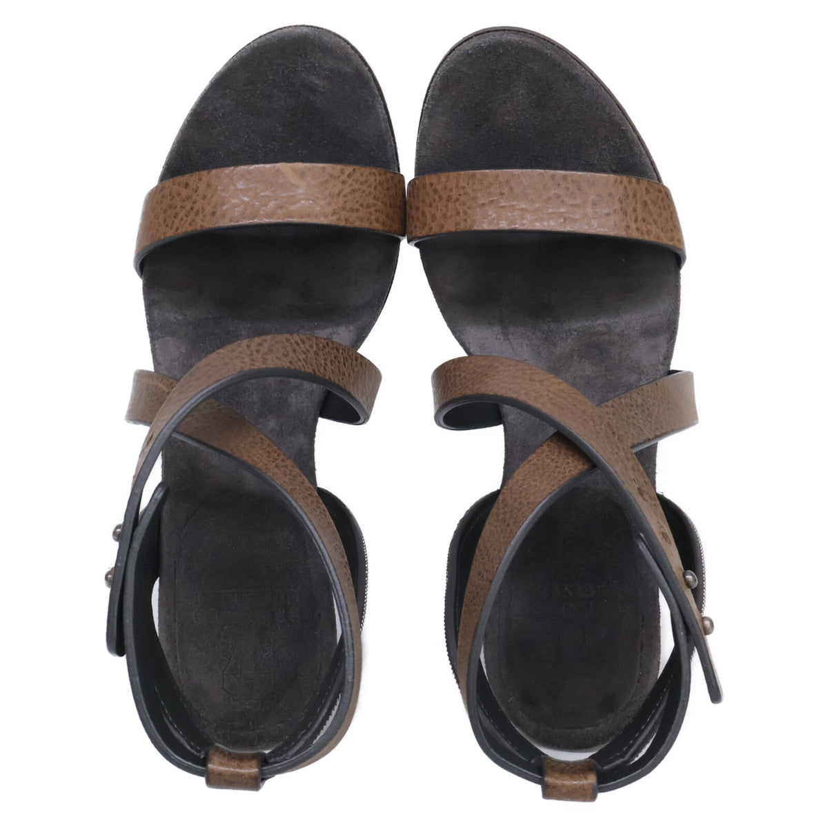 BRUNELLO CUCINELLI ブルネロクチネリ 【美品】モニーレ装飾 クロスストラップ ヒールサンダル シューズ