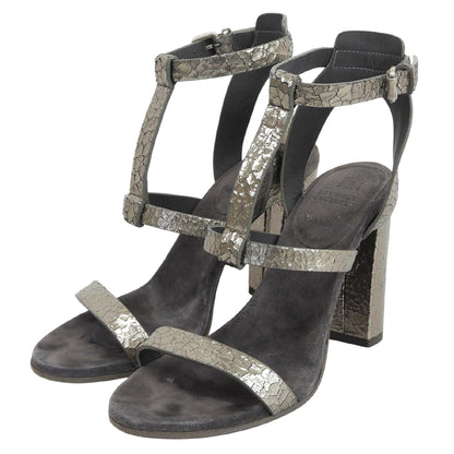 BRUNELLO CUCINELLI ブルネロクチネリ クラック加工 ストラップ サンダル シューズ レディース グレー 36 シューズ