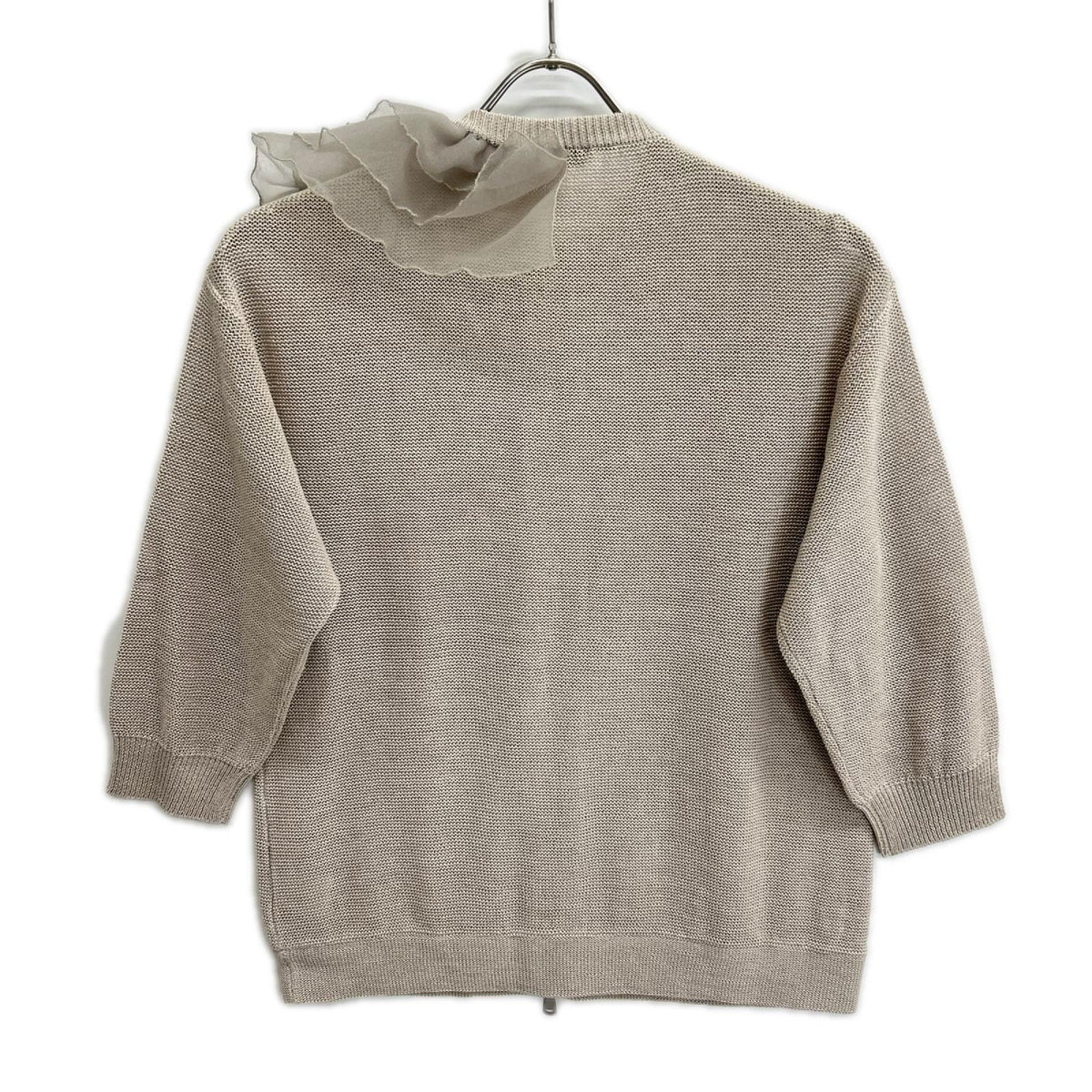 BRUNELLO CUCINELLI ブルネロクチネリ DW5223355 レースフリル付 ジップ ニットジャケット トップス