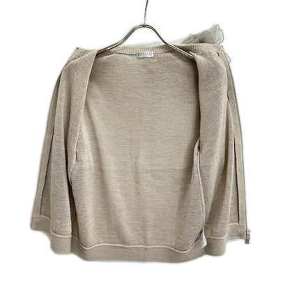 BRUNELLO CUCINELLI ブルネロクチネリ DW5223355 レースフリル付 ジップ ニットジャケット トップス