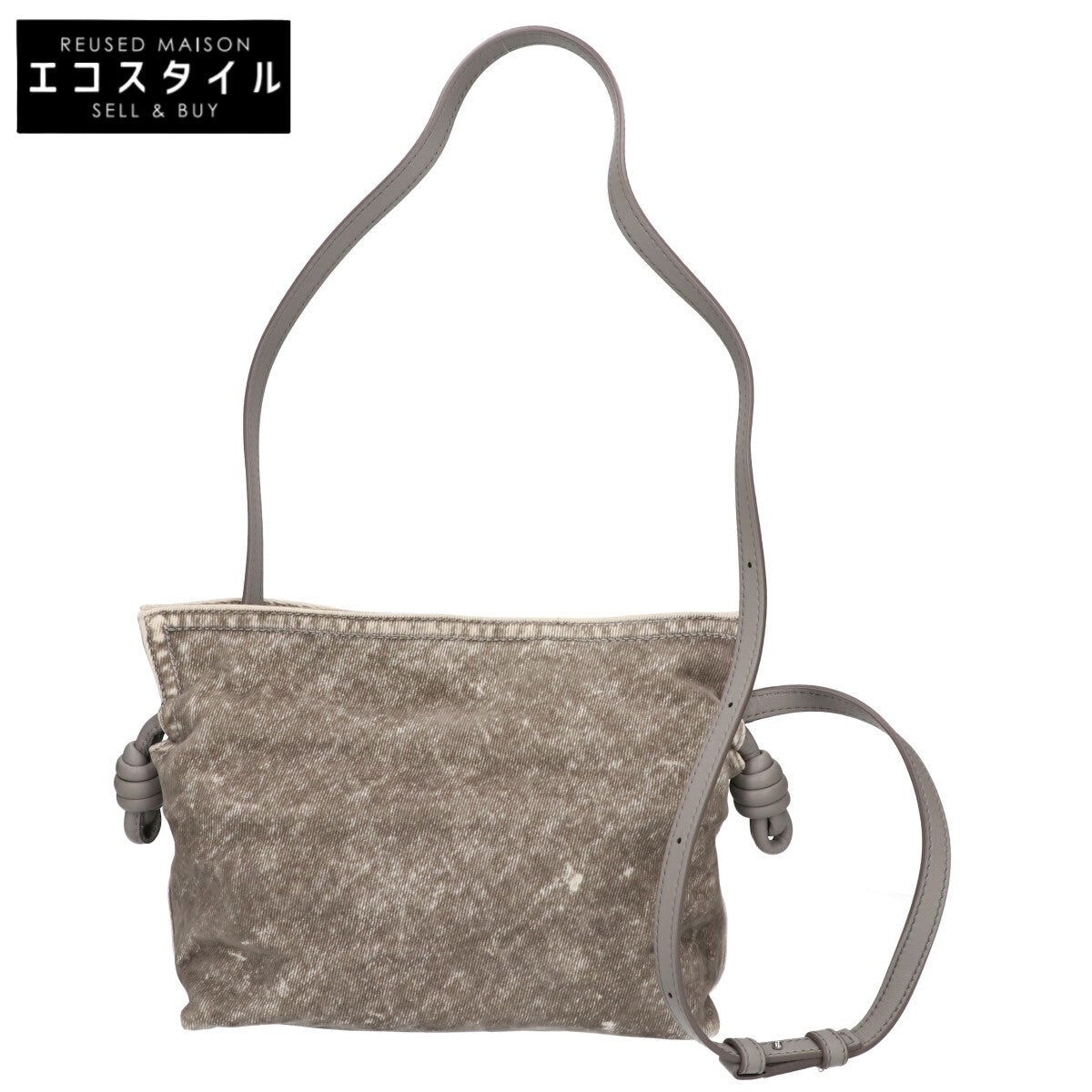 LOEWE ロエベ A411FC2X79 フロックデニム x ラムスキン フラメンコ ミニ クラッチ ショルダーバッグ