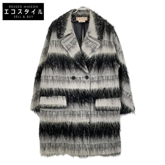 13-14AW Black/Grey CPMAO10A00TW577 Mohair Blend Chester Coat Coat 40 Women's