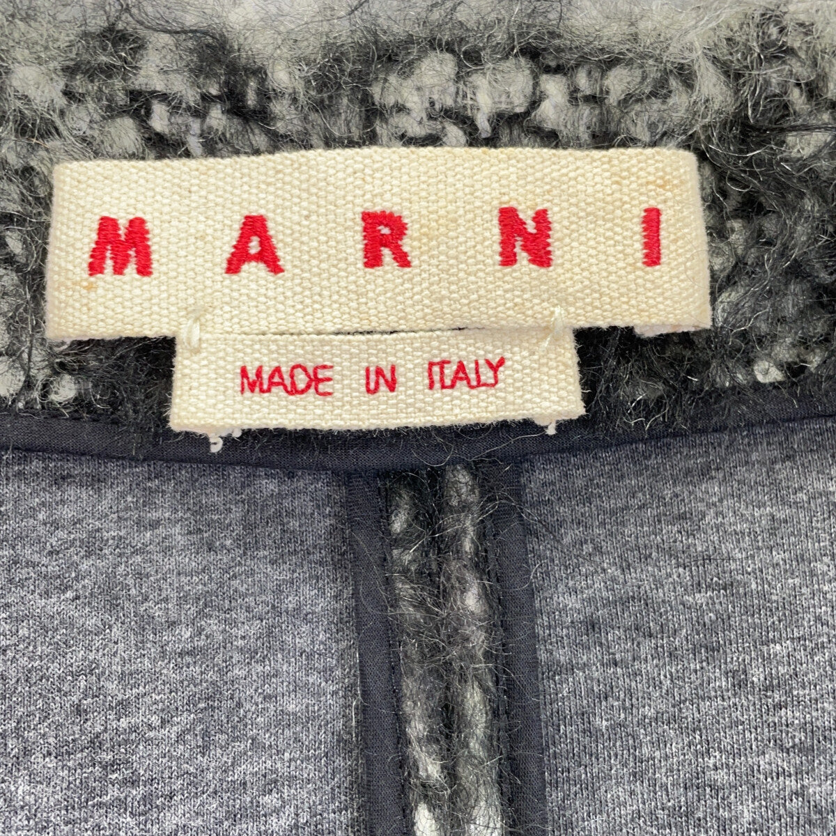 MARNI マルニ 13-14AW ブラック/グレー CPMAO10A00TW577 モヘア混 チェスターコート コート