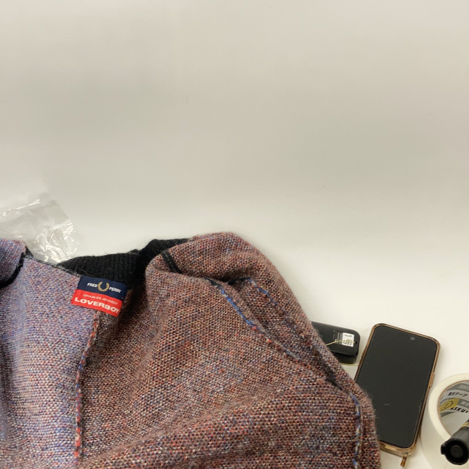 ×LOVERBOY Check Pattern 2020 Alpaca Knit Cardigan Top S Men's