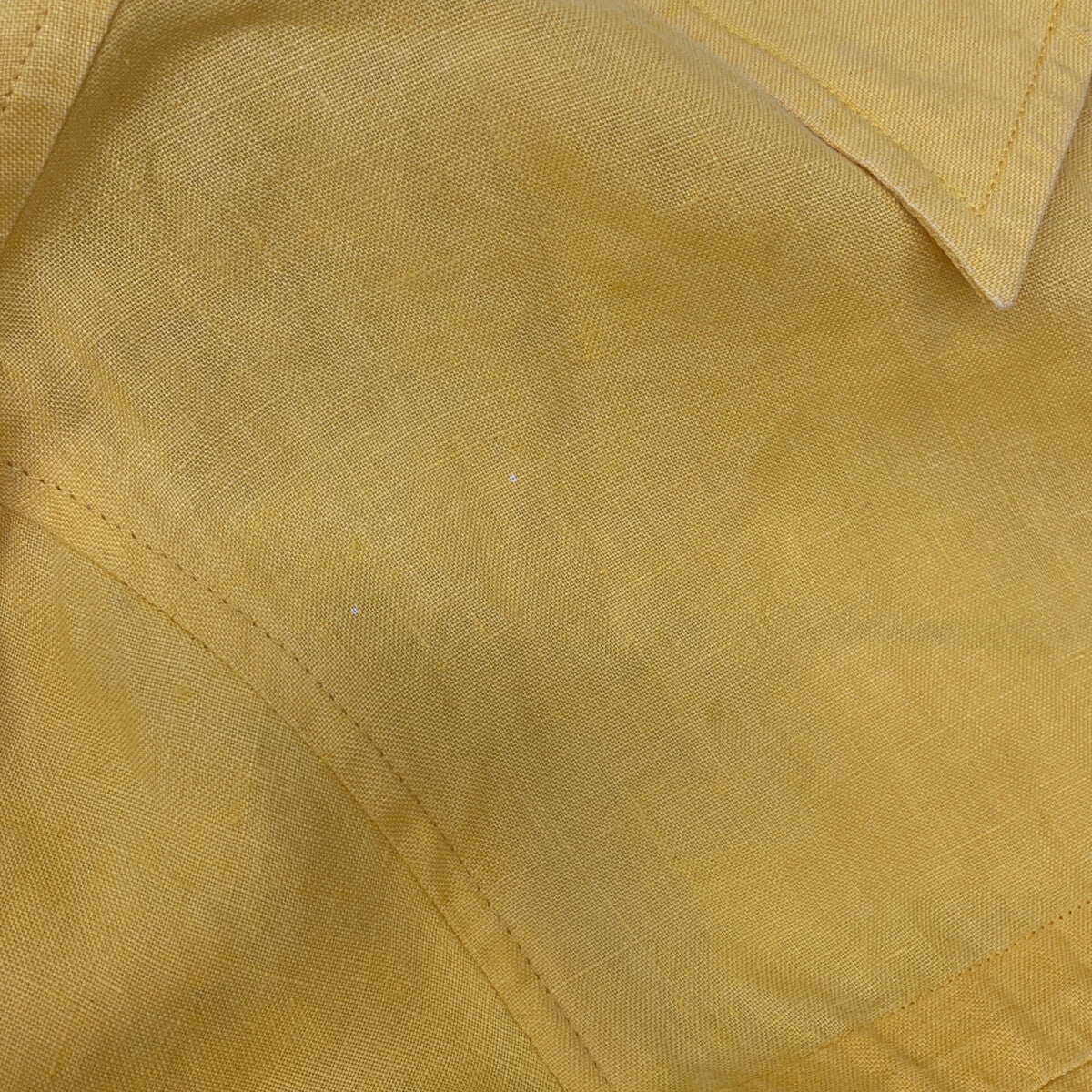 HERMES Mustard Linen Coverall Shirt Top