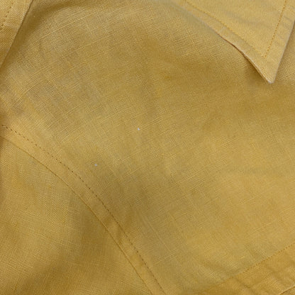 HERMES Mustard Linen Coverall Shirt Top
