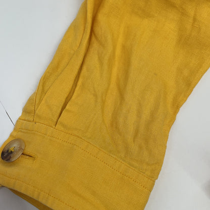 HERMES Mustard Linen Coverall Shirt Top