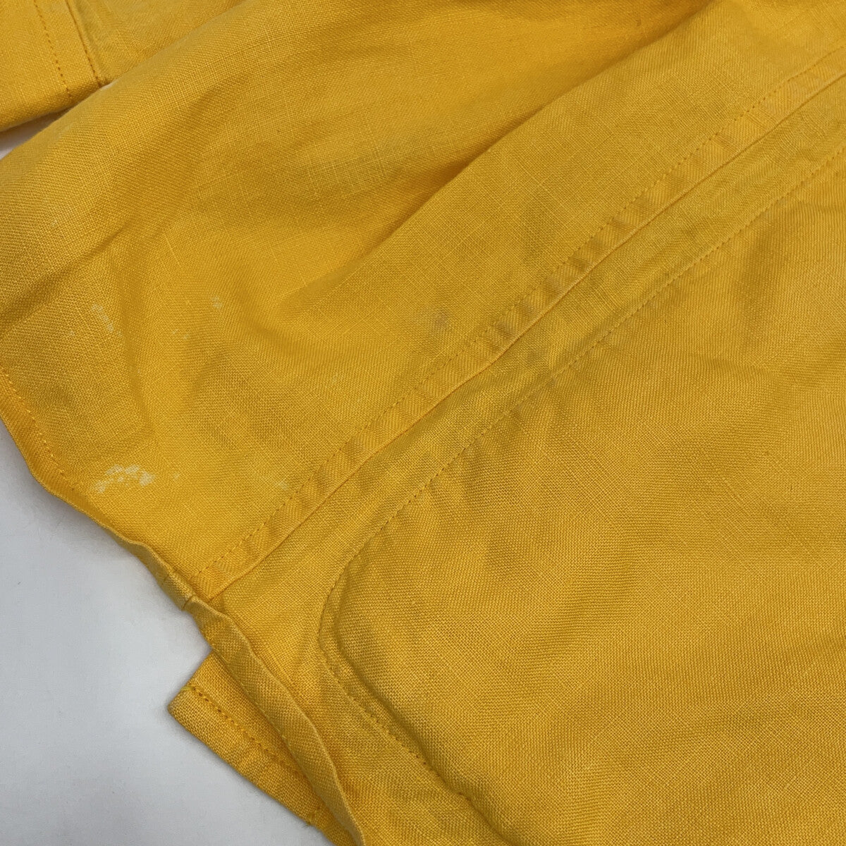 HERMES Mustard Linen Coverall Shirt Top