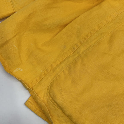 HERMES Mustard Linen Coverall Shirt Top